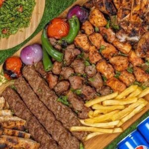 Familien Grillteller Mix Fleischspieß Menü