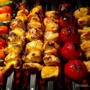 Familien Grillteller Hähnchenbrustspieß Menü